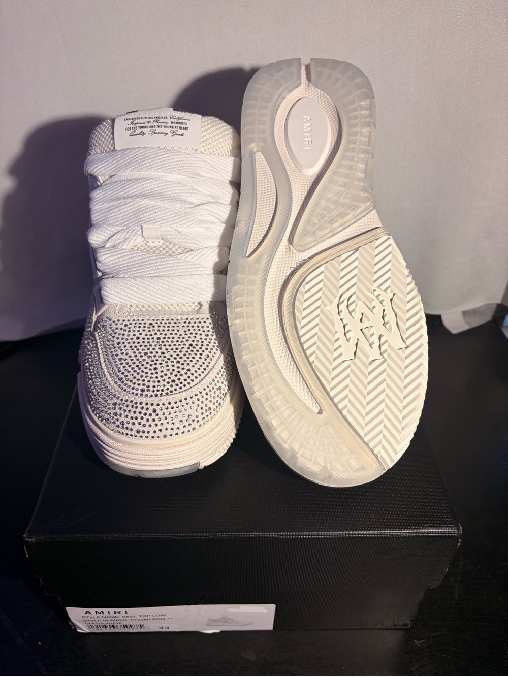 AMIRI White Crystal-Embellished Low-Top Sneaker - Picture 5 of 5